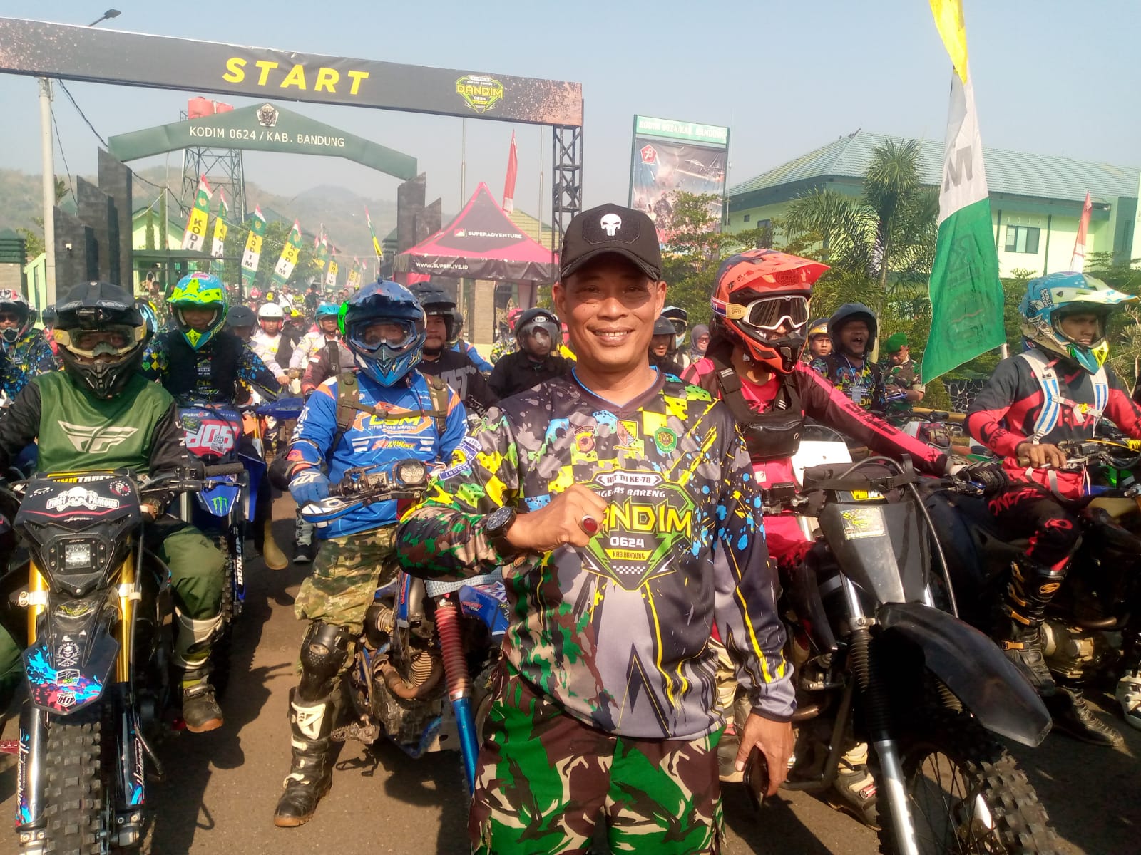 Kodim 0624/Kab Bandung Gelar Gasstrack Motocross, Danramil 2410/Pangalengan Turunkan 100 Riders
